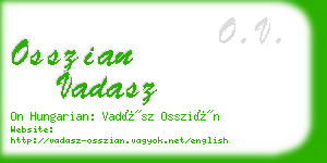 osszian vadasz business card